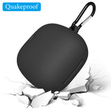 Geekria Silicone Case Cover Compatible with ATH-CKS50TW2 True Wireless Earbuds, Protective Earphones Skin Cover with Keychain Hook, Charging Port Accessible (Black)