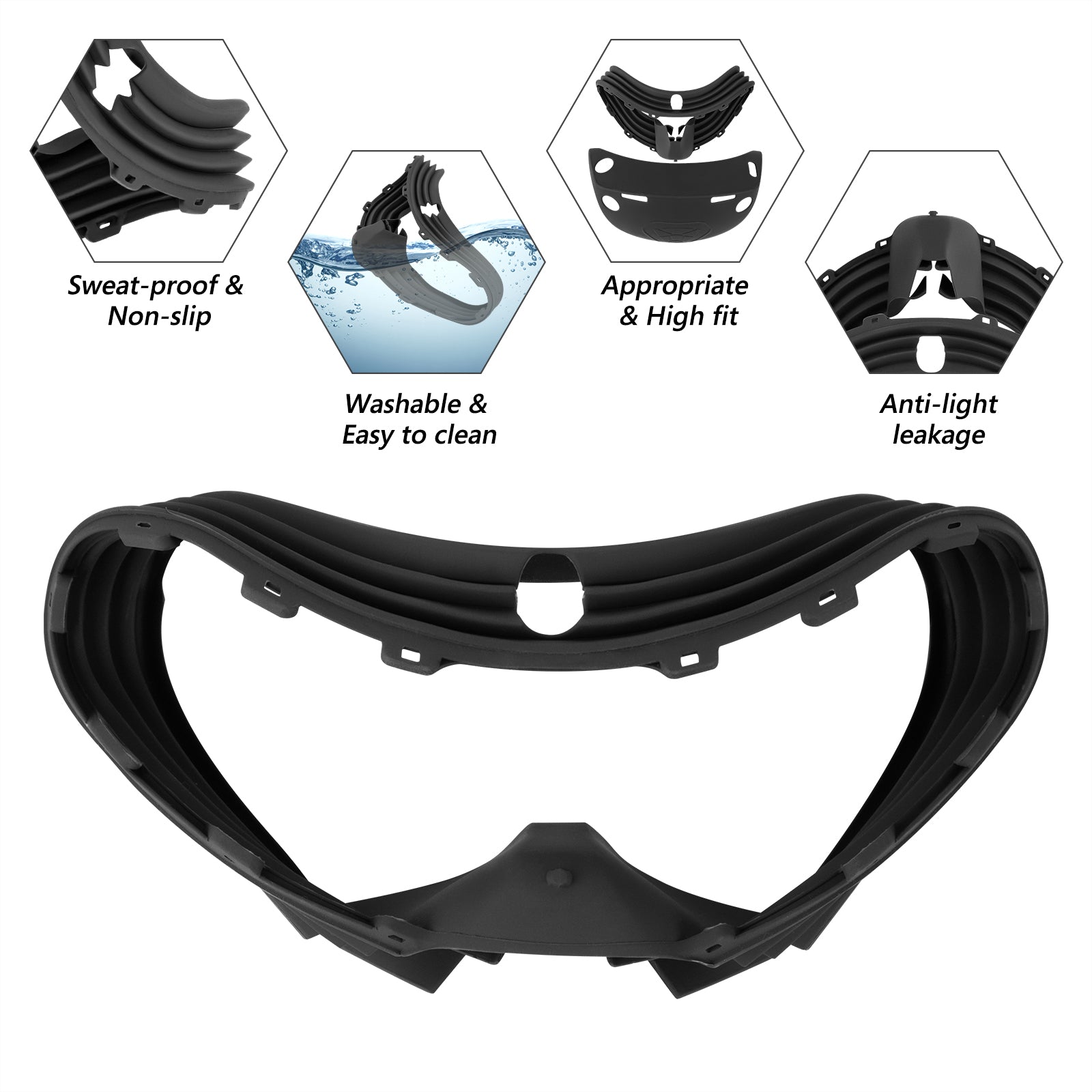 Geekria Silicone Cover Protective Compatible with PS VR2 PlayStation VR 2 Helmet Full Wrap Silicone Protective Sleeve Glasses Protective Cover Gaming