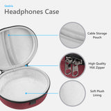 Geekria Shield Headphones Case Compatible with Skullcandy Crusher EVO/ANC 2/360, Hesh 3 and More, Replacement Hard Shell Travel Carrying Bag with Cable Storage (Deep Red)