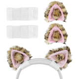 Geekria NOVA Headphone Beam Strap+Cat Ears Attachment Compatible with Bose, Sony, Skullcandy, Beats, Marshall Headphones, Easy DIY Installation, Comfortable & Stylish (Leopard Print + Pink)