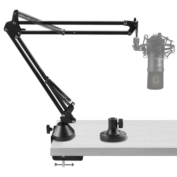 Geekria for Creators Microphone Arm, Mic Boom Arm Mount with Table Flange Mount Adapter, Suspension Stand Desk Mount Holder Compatible with Takstar, Sennheiser, TZ, Nady, APEX, Avantone, GAUGE