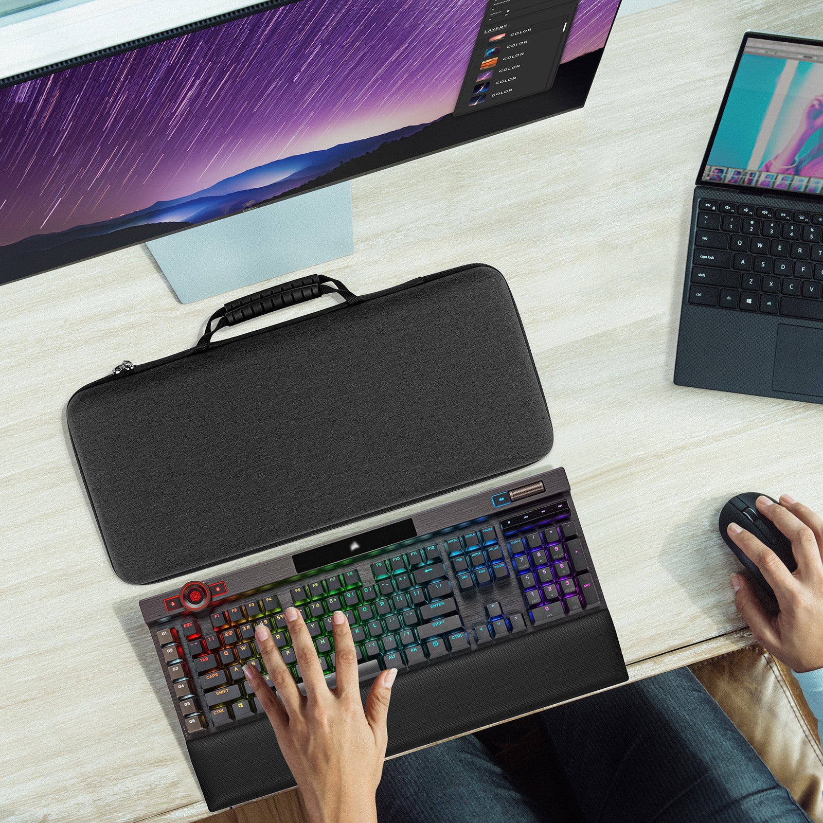 Geekria Full Size Keyboard Hard Shell Case Compatible with Corsair Gal