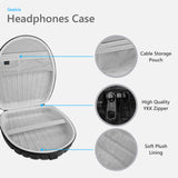 Geekria Shield Case Compatible with Sony WH-CH720N, WH-1000XM6, WH-1000XM5, WH-ULT900N Headphones, Replacement Protective Hard Shell Travel Carrying Bag with Cable Storage (SeaShell Black)