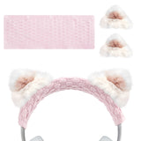 Geekria NOVA Knit Fabric Headband Pad and Cat Ears Compatible with Bose QC35 II, ATH-M50x, Beats Studio Pro, SONY WH-1000XM6 Headphone, Replacement Pad Repair Parts (Pink)