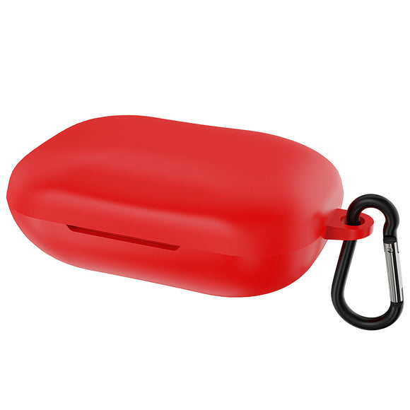Geekria Silicone Case Cover Compatible with Skullcandy Push Active True Wireless Earbuds, Earphones Skin Cover, Protective Carrying Case with Keychain Hook, Charging Port Accessible (Red)