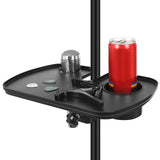 Geekria for Creators Microphone Stand Tray with Cup Holder and Microphone Holder for Stage, Live Streaming, Recording (Black)
