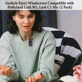Geekria for Creators Furry Windscreen Compatible with Hollyland Lark M1, Lark C1 Wireless Mic, Mic DeadCat Wind Cover Muff, Fluff Cover Windshield, Wind Noise Reduction (Grey / 2 Pack)