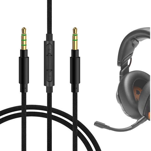 Geekria Audio Cable with Mic Compatible with JBL Live 770NC Headphones Cable, 3.5mm Replacement Stereo Cord with Inline Microphone and Volume Control (4ft/1.2m)