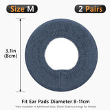 Geekria 2 Pairs Knit Headphones Ear Covers - Product Safety Certified - Washable & Stretchable Sanitary Earcup Protectors for Over-Ear Headsets, Sweat Pads for Gym, Gaming (Size M / Blue)