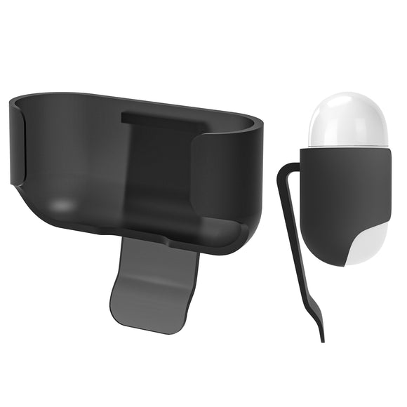 Geekria Ultra-Light Polycarbonate Belt Clip Earbuds Case Compatible with Apple AirPods Pro 2, Hard Shell for Hiking, Outdoor Activities, Tight fixation (Black, 1 Pack, Single Case)
