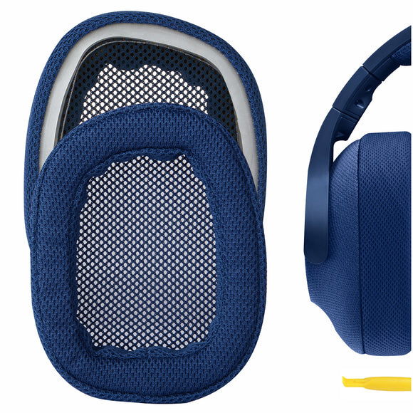 Geekria Comfort Mesh Fabric Replacement Ear Pads for Logitech G433 G233 G PRO Headphones Ear Cushions, Headset Earpads, Ear Cups Cover Repair Parts (Blue)