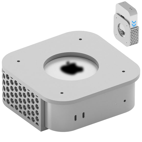 Geekria Desktop Computer Under Desk Mount, Compatible with Apple 2024 Mac Mini M4/ 2024 Mac Mini M4 Pro, 3D Printed Monitor Mount - Wall Mount- VESA Stand- Accessories (Silver)
