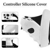 Geekria Silicone Controller Cover Compatible with PS VR2, Anti-Fall Protective Handle Sleeve for VR Accessories, Touch Controller Grip Cover, Controller Caps (White, 1Pair)