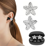Geekria Snowflake Crystal Charm, Clip-On Earbuds Jewelry Accessories Compatible with HUAWEI FreeClip 2, TOZO OpenEarRing, SHOKZ OpenDots ONE (Silver)