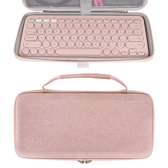 Geekria K380s/K380 Multi-Device Keyboard Carrying Case, Protective Travel Bag for Small Compact Keyboard, Compatible with Logitech K380, Pebble Keys 2 K380s Keyboard (Pink)
