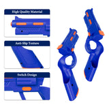 Geekria VR Gun Stock Compatible with Meta Quest 3, Shooting Game Grip Accessories, Enhanced FPS Games Reality Holding Feels, Hard Shell Anti Slip Handle Attachments (Blue, 1 Pair)