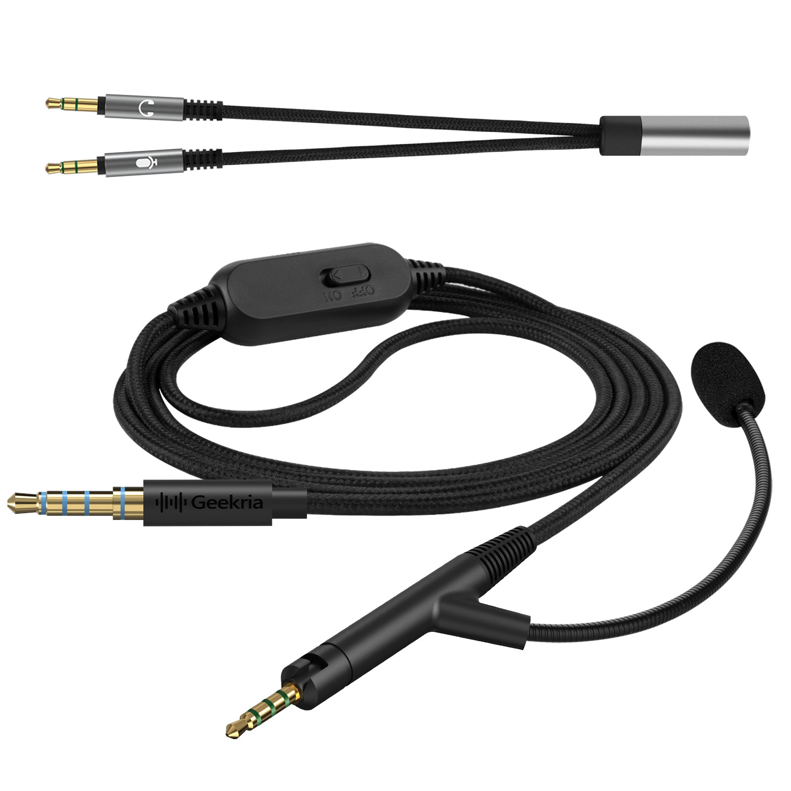 Geekria Boom Mic Headphones Cable Compatible with Sennheiser HD 599SE