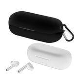 Geekria Silicone Case Cover Compatible with HUAWEI FreeBuds 3i True Wireless Earbuds, Earphones Skin Cover, Protective Carrying Case with Keychain Hook, Charging Port Accessible (Black)