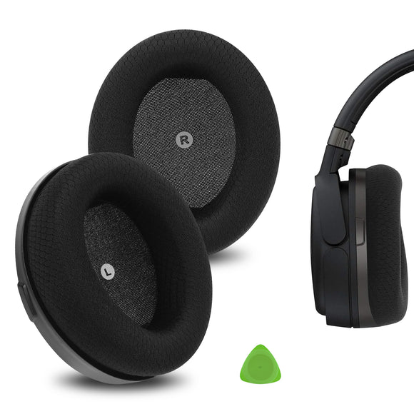 Geekria Comfort Mesh Fabric Replacement Ear Pads for HyperX Cloud Orbit S Headphones Ear Cushions, Repair Parts (Black)