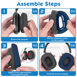 Geekria Silicone Earpad Covers Compatible with AirPods Max, Earpad Protector / Earphone Covers / Earpad Cushion / Ear Pad Covers / Headphone Covers, Easy Installation No Tool Needed (Dark Blue)