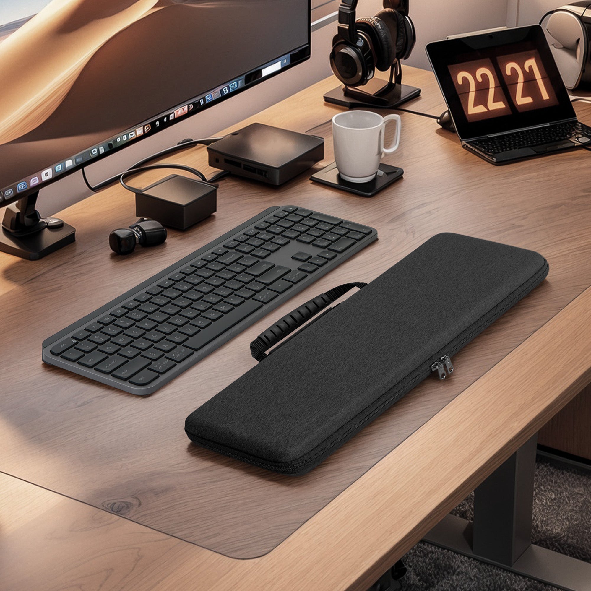 Geekria Keyboard Carrying Case, Hard Shell Travel Bag Compatible with