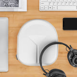 Geekria Shield Headphones Case Compatible with Sony, Bose, EDIFIER, Audio Technica and More, Replacement Hard Shell Travel Carrying Bag with Cable Storage (White)
