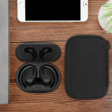 Geekria Shield Earbuds Case Compatible with Tribit MoveBuds H1 Wireless Bluetooth Earbuds, Replacement Hard Shell Travel Carrying Bag with Cable Storage (Black)
