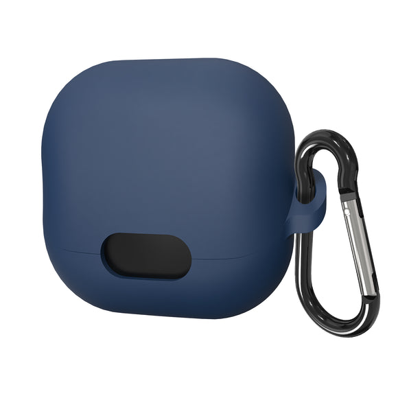 Geekria Silicone Case Cover Compatible with Soundcore by Anker Liberty 4 NC True Wireless Earbuds, Protective Earphones Skin Cover with Keychain Hook, Charging Port Accessible (Blue)