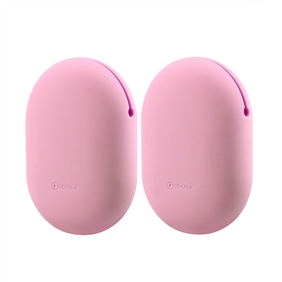 Geekria Earbuds Silicone Case for Sennheiser CX 300 II, CX 500i, CX200, CX 685, MX 365, IE80, MM30I Earbud Protection Squeeze Pouch / Pocket Soft Earphone Storage Bag (Pink, Size S, 2 Packs)