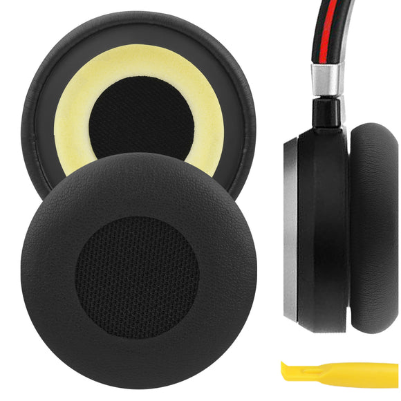 Geekria QuickFit Replacement Ear Pads for Jabra Evolve 65 MS, 65 UC, 65, Evolve 40 UC/MS, 40, Evolve 30 II UC, 20 SE UC Headphones Ear Cushions, Headset Earpads, Ear Cups Cover Parts (Black)