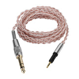 Geekria Apollo Silver-Plated Upgrade Audio Cable Compatible with ATH-R50x Headphones, 3.5mm (1/8'')/6.35mm (1/4'') to 2.5mm Replacement Headphones Cord for Desktop Amplifier (8.2ft / 2.5m)