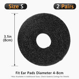 Geekria 2 Pairs Knit Headphones Ear Covers - Product Safety Certified - Washable & Stretchable Earcup Protectors for On-Ear Headsets, Sweat Pads for Gym, Meeting (S /Black Flowery Gray)