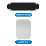 Geekria 2 Pack Magnetic Car Mounts for Dashboard, Aluminum Holders with Adhesive Pads, Compatible with Echo Auto and Cell Phones, Silver