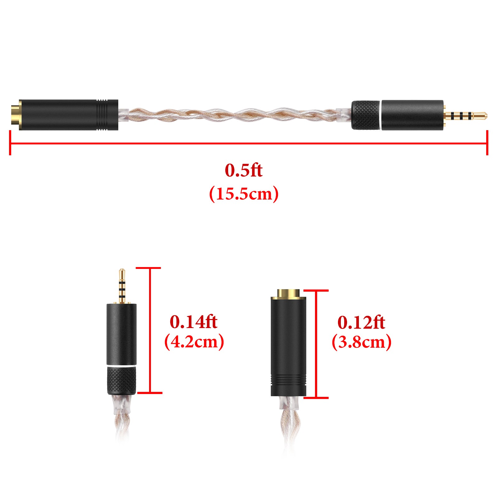 Geekria 2.5mm Balanced Male to 4.4mm Balanced Female Geekria 2.5mm Balanced Male to 4.4mm Balanced Female