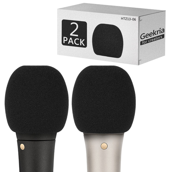 Geekria for Creators Foam Windscreen Compatible with RODE M1, M1-S, M2, RODELINK TX-M2, RT-66P, S1 Microphone Antipop Foam Cover, Mic Wind Cover, Sponge Foam Filter (Black / 2 Pack)