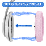 Geekria SNAP Ear Pads Replacement Kit Compatible with Beats Studio Pro Headphones, Magnetic Easy Switch Comfortable Cushions, Exchange in Seconds (Pink Mesh Fabric, 1 Pair)
