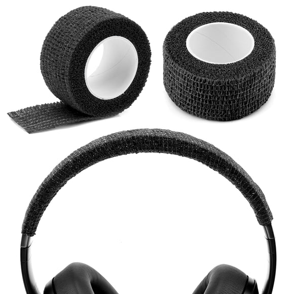 Geekria Non-woven Fabric Headband Cover Compatible with Bose QC Ultra, Sony WH-1000XM5, Skullcandy Crusher Wireless, Beats Studio 3, Studio Pro, Soundcore Life Q20 Headphones (Black/2 Pcs)