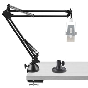 Geekria for Creators Microphone Arm Compatible with AKG Lyra Ultra-HD, P120, P220, C214 Mic Boom Arm Mount Adapter with Tabletop Flange Mount, Suspension Stand, Mic Scissor Arm, Desk Mount Holder