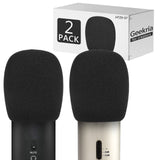 Geekria for Creators Foam Windscreen for 1.6" Diameter Microphones, Antipop Foam Cover, Mic Wind Cover, Sponge Foam Filter Compatible with TZ Stellar x2, Mackie EM-91C, Behringer (Black / 2 Pack)