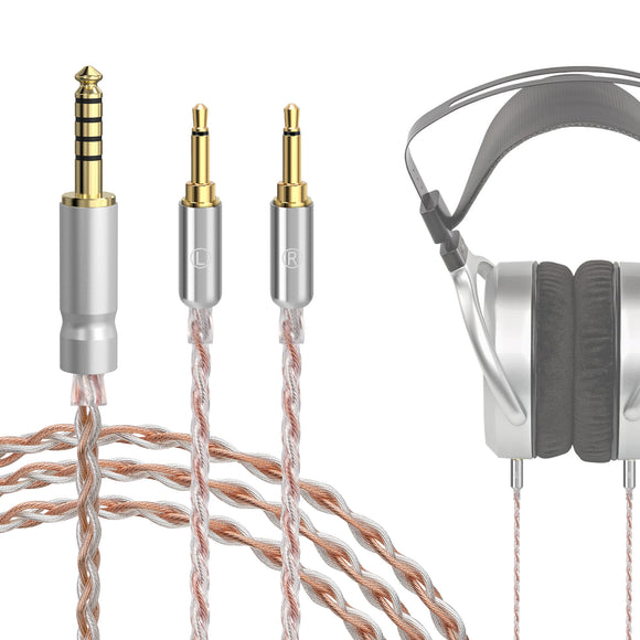 Geekria Apollo 4.4mm Balanced Male to Dual 2.5mm Male Headphone Upgrade Cable Compatible with HIFIMAN HE400S, HE-400i, HE560, HE350, HE1000 V2, 4-Core 6NOCC Copper Wire (4.9FT / 1.5M)