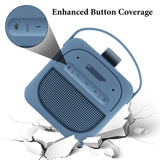 Geekria Silicone Speaker Case Cover Compatible with Bose SoundLink Micro II, Protective Soft Skin, Replacement Portable Speakers Travel Carrying Sleeve with Keychain Hook (Blue)