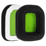 Geekria Comfort Velour Replacement Ear Pads for ASTRO Gaming A20 Headphones Ear Cushions, Headset Earpads, Ear Cups Cover Repair Parts (Black Green)