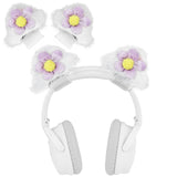 Geekria NOVA Headphone Beam Strap+Cat Ears Attachment Compatible with Bose, Sony, Skullcandy, Beats, Marshall Headphones, Easy DIY Installation, Comfortable & Stylish (White+Purple)