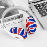 Geekria 2 Pairs Flex Fabric World Cup Headphones Ear Covers / Washable & Stretchable Sanitary Earcup Protectors for Over-Ear Headset Ear Pads, Sweat Cover for Gym, Gaming ( M / England Flag)