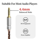 Geekria Apollo Copper Upgrade Cable Compatible with Sennheiser HD 490 PRO Plus/ HD 480 PRO Plus Headphones, 4.4mm Balanced to 4-Pin XLR Audio Cable, HiFi Replacement Cord (5.9ft / 1.8m)