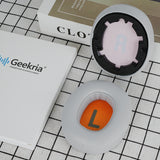 Geekria QuickFit Replacement Ear Pads for JBL JR460 Headphones Ear Cushions, Headset Earpads, Ear Cups Cover Repair Parts (Grey Orange)