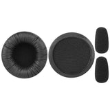 Geekria QuickFit Leatherette Replacement Earpads + Mic Foam Compatible with BlueParrott B250-XT Plus, B250-XT, B250-XTS, B250, B150 Headphones Mic Windscreen Foam Cover + Ear Cups (Black)