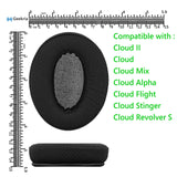 Geekria Comfort Extra Thick Mesh Fabric Replacement Ear Pads for HyperX Cloud III, Cloud 3, Cloud II, 2, Alpha, Cloud Flight, Stinger, Revolver S Headphones Ear Cushions, Ear Cups Repair Parts