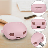 Geekria Silicone Case Cover Compatible with JBL Live Pro 2TWS True Wireless Earbuds, Protective Earphones Skin Cover with Keychain Hook, Charging Port Accessible, Support Wireless Charging (Pink)