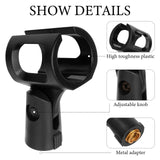 Geekria for Creators Universal Microphone Clip Holder, Adjustable Mic Mount Suitable for Handheld Microphones, Compatible with Shure SM58S, PGA48, Sennheiser E 835, E945 (Black / 2 Pack)